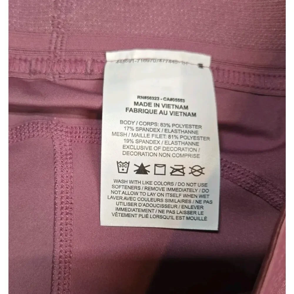 Nike Pro 7/8 training leggings w/ Side Drop In Pockets Mauve Size Small
